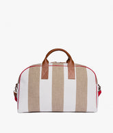 Borsone da viaggio Stanford Large Stripe in Bianco/Sabbia | My Style Bags