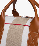Borsone da viaggio Stanford Large Stripe in Bianco/Sabbia | My Style Bags