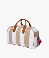 Borsone da viaggio Stanford Large Stripe in Bianco/Sabbia | My Style Bags