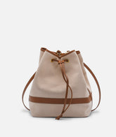 Borsa Secchiello Large Canvas - Cuoio | My Style Bags