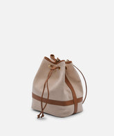 Borsa Secchiello Large Canvas - Cuoio | My Style Bags