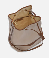 Borsa Secchiello Large Canvas - Cuoio | My Style Bags