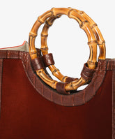 Borsa a mano Bamboo Medium Velour Bordeaux - Bordeaux | My Style Bags