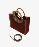 Borsa a mano Bamboo Medium Velour Bordeaux - Bordeaux | My Style Bags